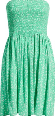 Rip Curl Surf Side Smocked Strapless Minidress