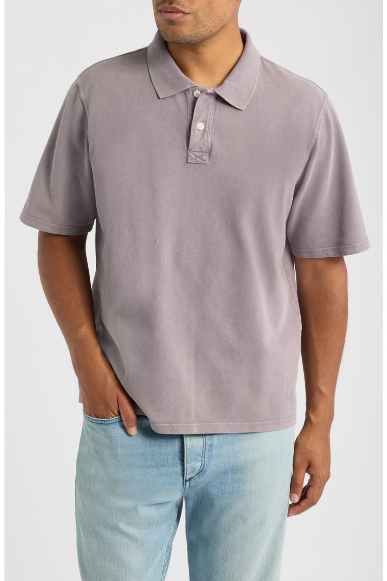 Brushed Cotton Piqué Polo, Main, color, DUSK