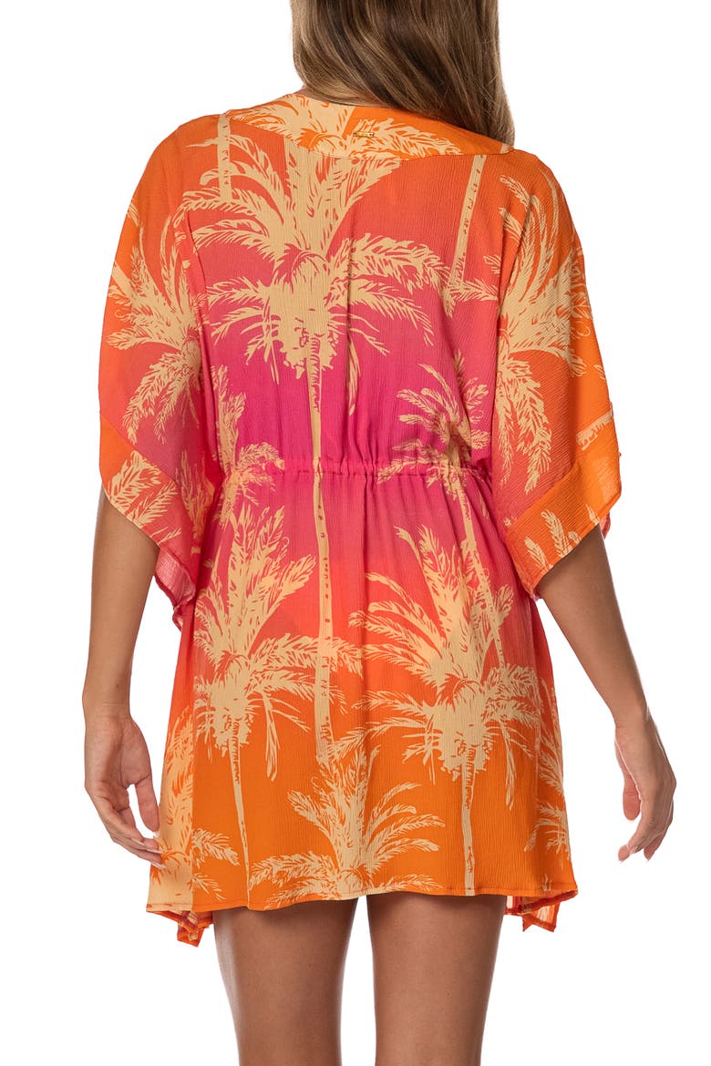 Sunwashed Palms Cover-Up Caftan, Alternate, color, OPEN PINK