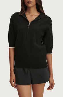 Arney Half Zip Pointelle Knit Polo