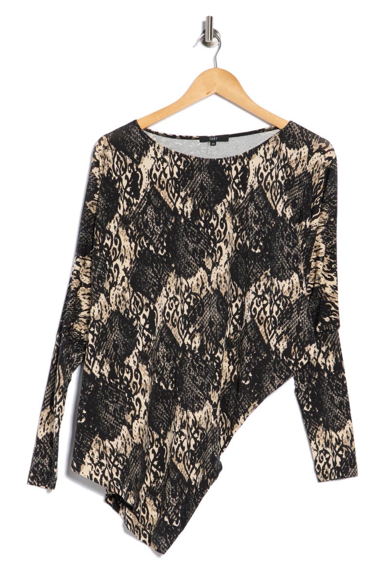 Anita Asymmetric Long Sleeve Top, Alternate, color, SNAKE LACE