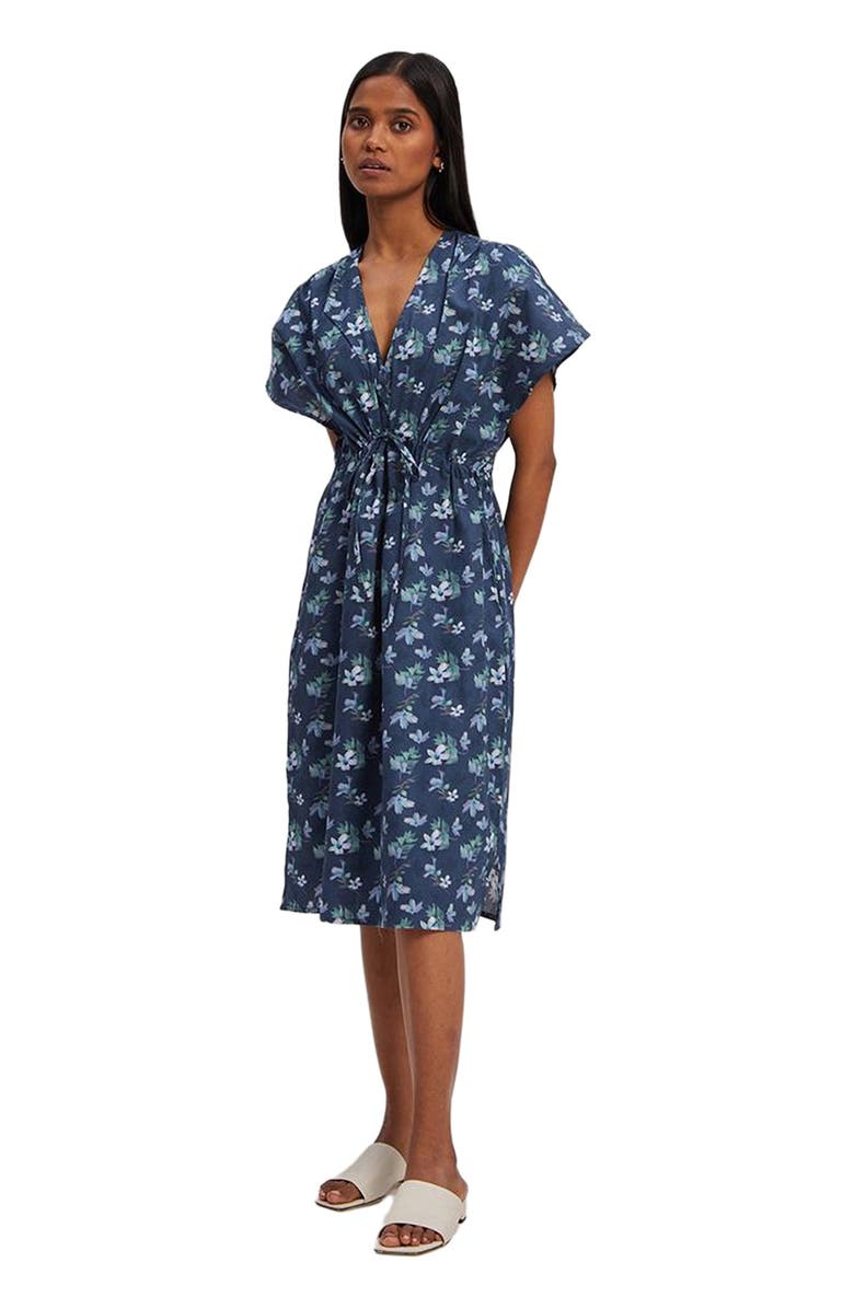 Reistor Short Wrap Dress Midnight Florals, Main, color, 