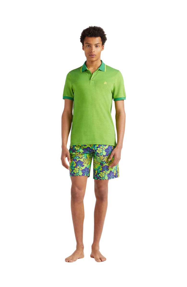 Vilebrequin Men's Changing Color Cotton Pique Polo, Main, color, Jungle