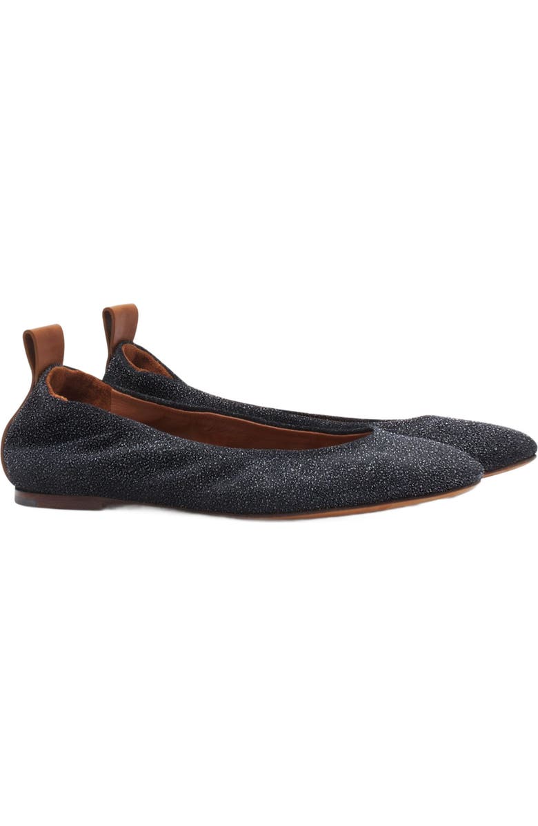 Lanvin THE GLITTERY SUEDE BALLERINA FLAT, Alternate, color,
