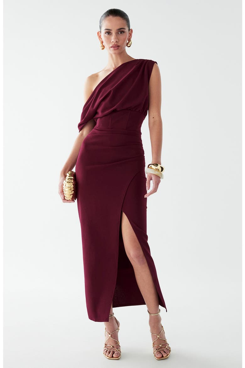 Rhodia Midi Dress, Alternate, color, Burgundy