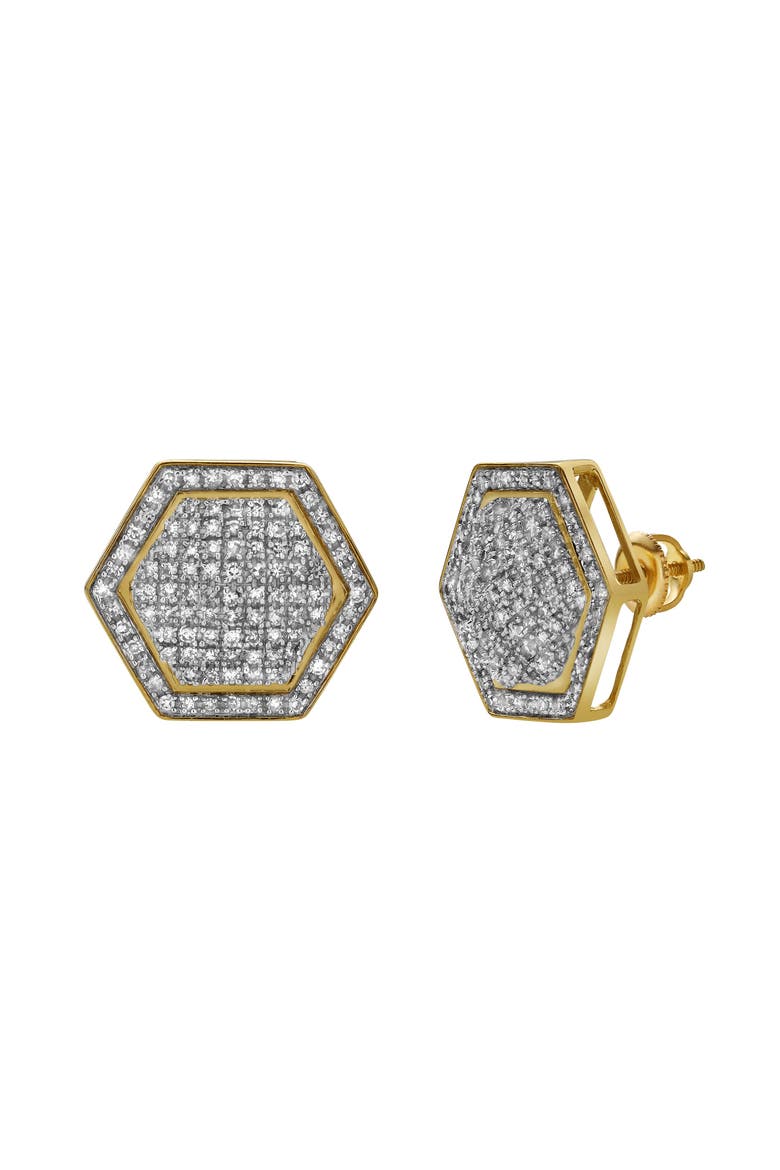 Exatidao 10K Yellow Gold Diamond Unisex Earrings - 0.78 Cts, Alternate, color, 10K Yellow Gold