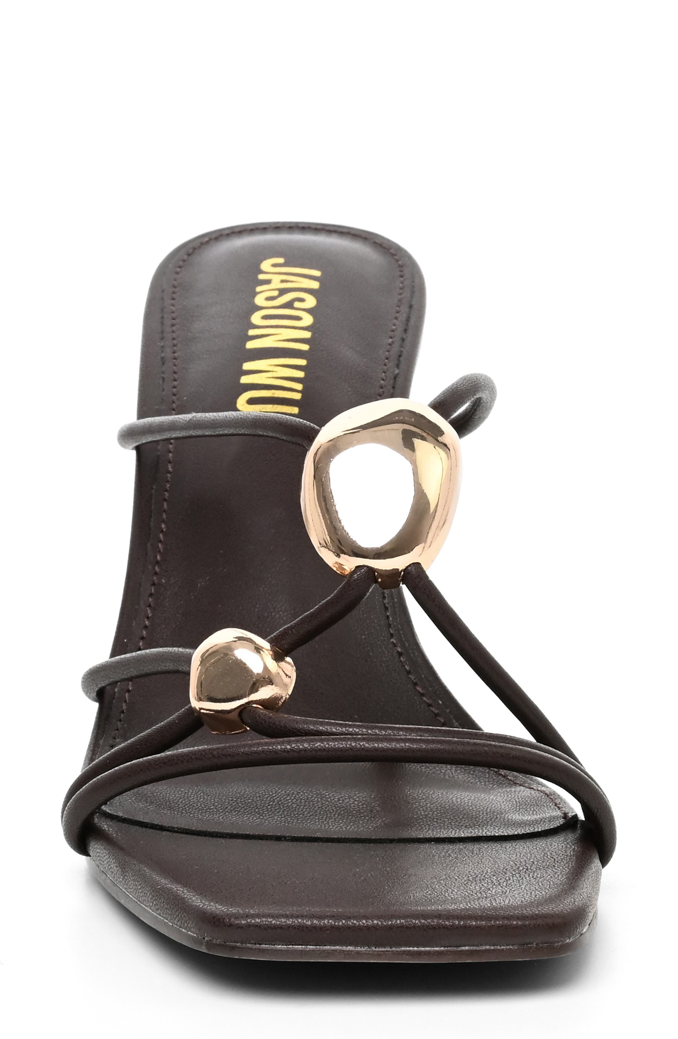 Dumas Strappy Heeled Sandal, Alternate, color, DK BROWN-GOLD