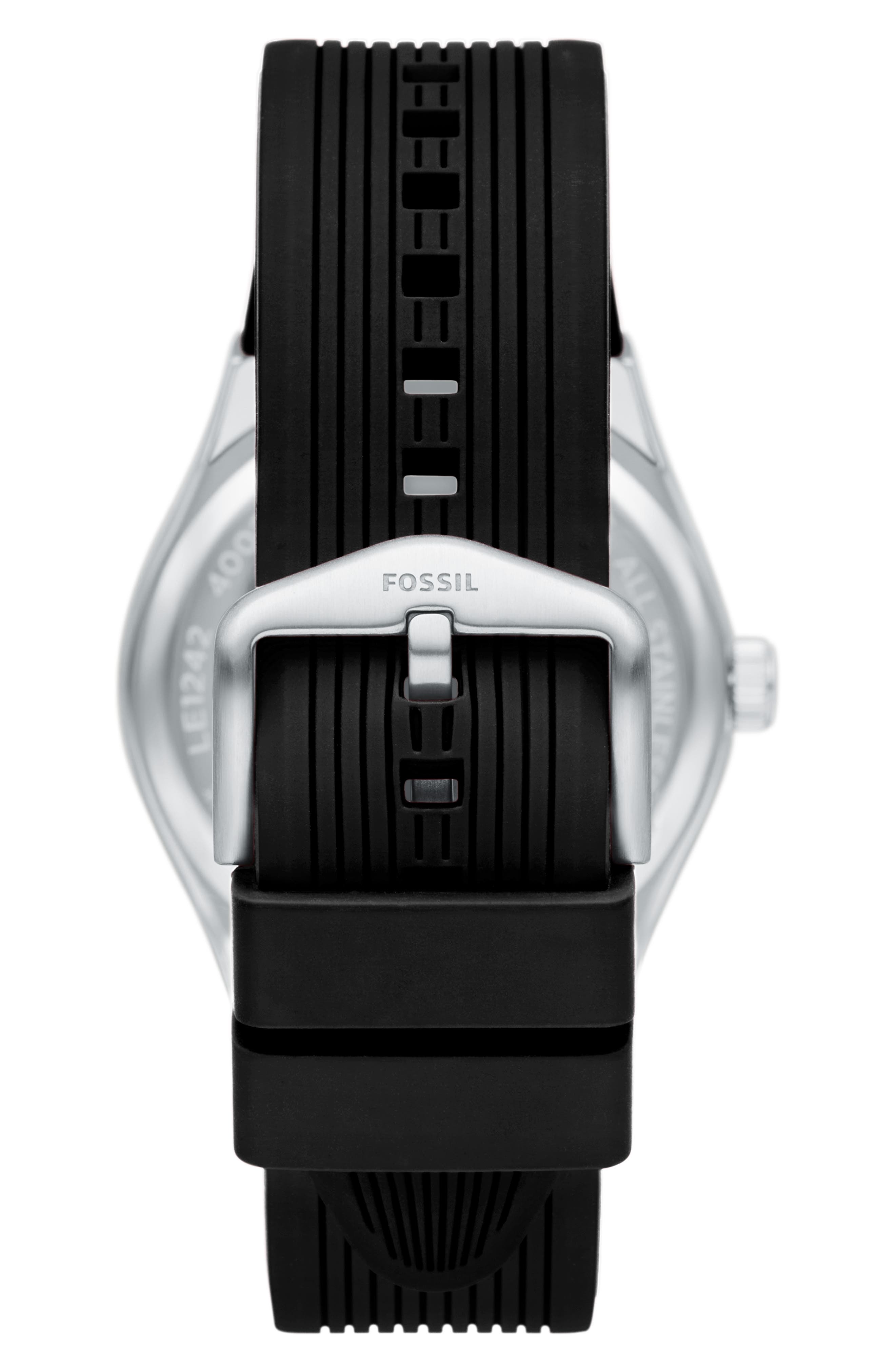 Fossil World Flags Big Tic® Anadigi Silicone Strap Watch, 40mm
