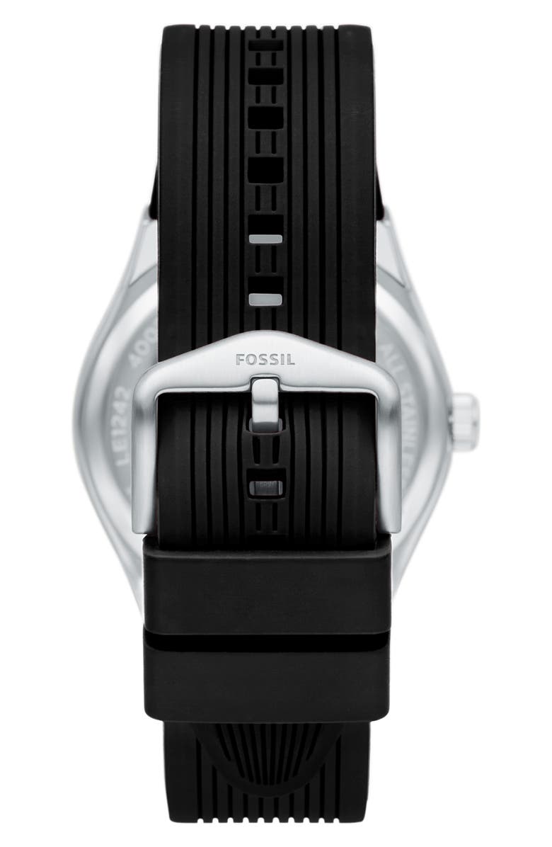 Fossil World Flags Big Tic<sup>®</sup> Anadigi Silicone Strap Watch, 40mm, Alternate, color, Black