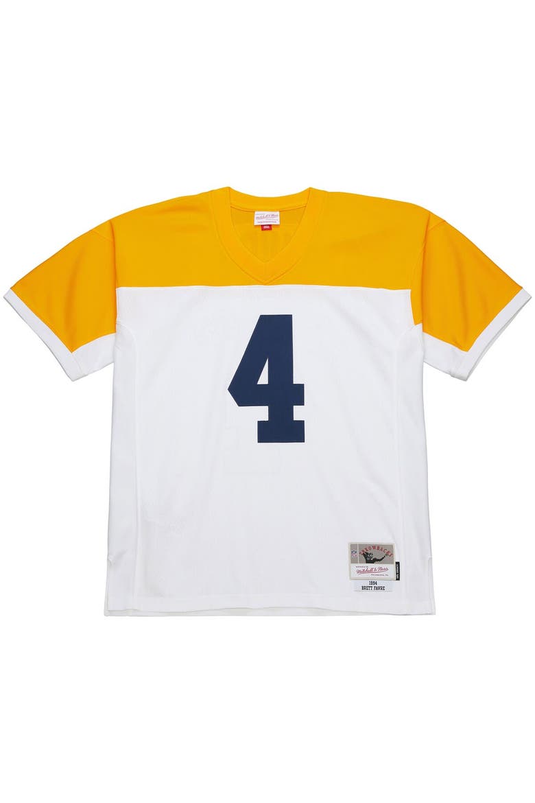 Men's Mitchell & Ness Brett Favre White Green Bay Packers 1994 Legacy Replica Jersey, Alternate, color, White