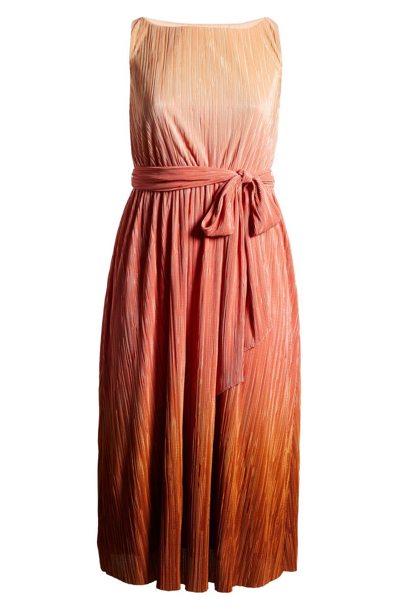 Anne Klein Plissé Pleated A-Line Dress, Alternate, color, 