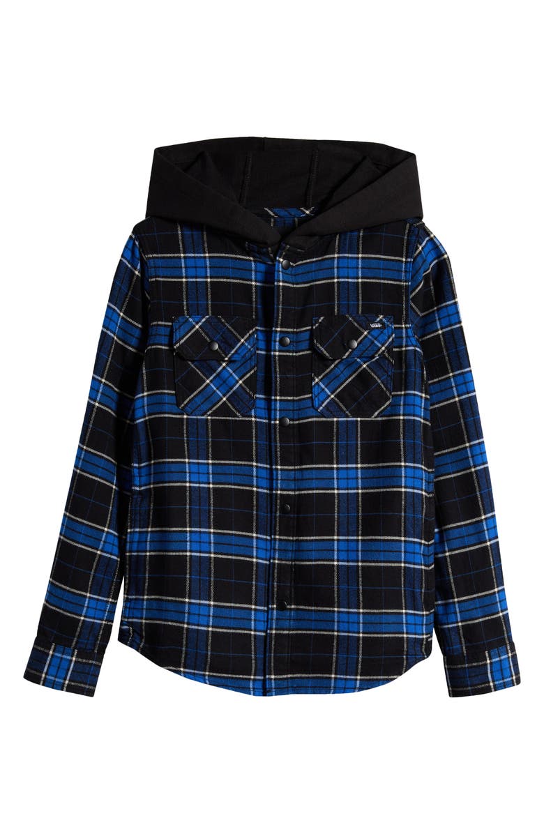 Vans Kids' Parkway II Plaid Cotton Hooded Snap-Up Shirt Jacket, Main, color,