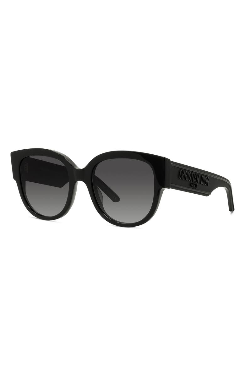 DIOR Wildior BU 54mm Cat Eye Sunglasses, Alternate, color, Black/ Grey