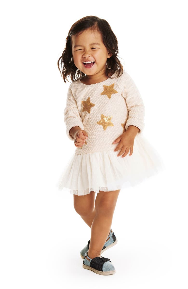 Pippa & Julie Sequin Star Drop Waist Dress, Alternate, color,