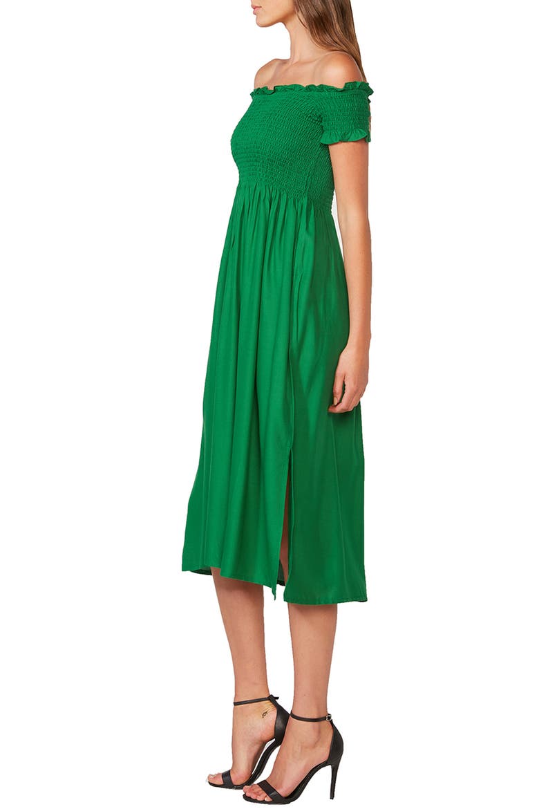Cindy Off the Shoulder Dress, Alternate, color, FERN
