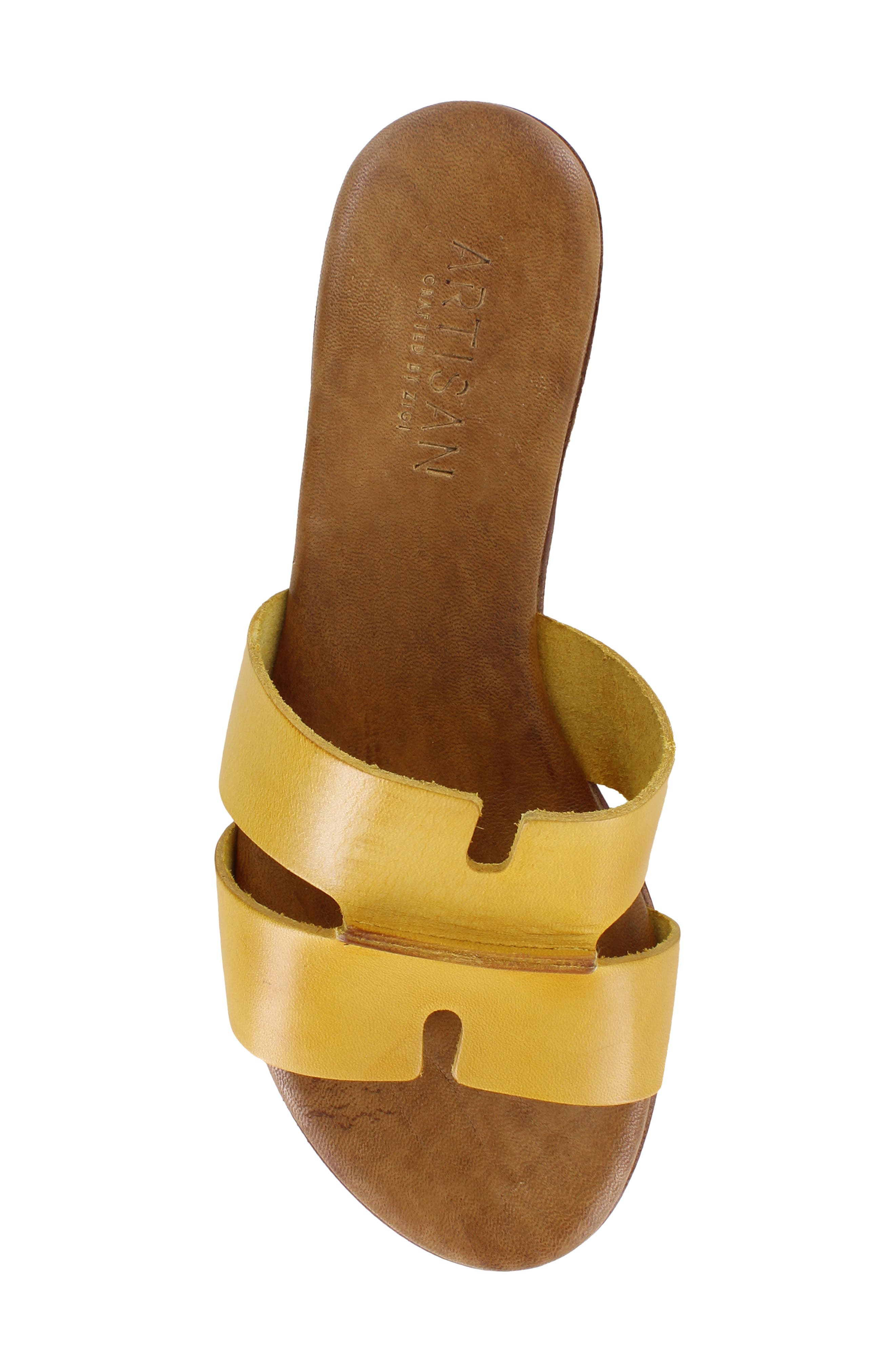 Allony Leather Flat, Alternate, color, MUSTARD LEATHER
