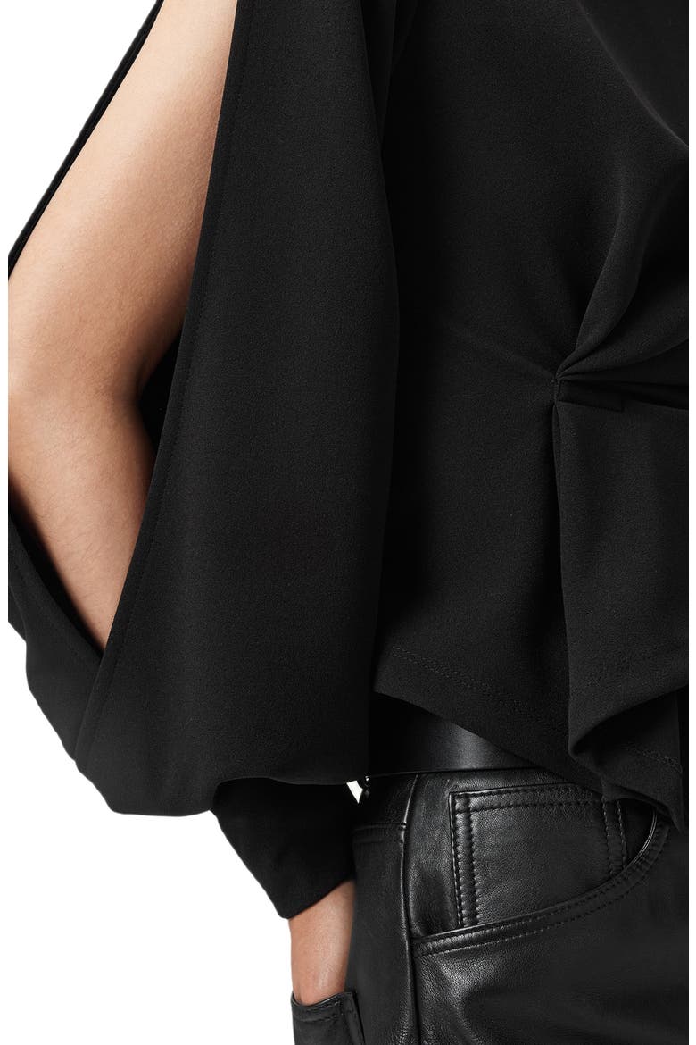 Klara Twist Split Sleeve Top, Alternate, color, BLACK