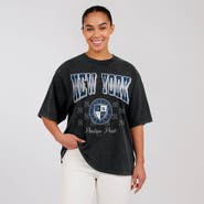 WEAR by Erin Andrews Women's WEAR by Erin Andrews  Black New York Yankees Oversized Boyfriend T-Shirt