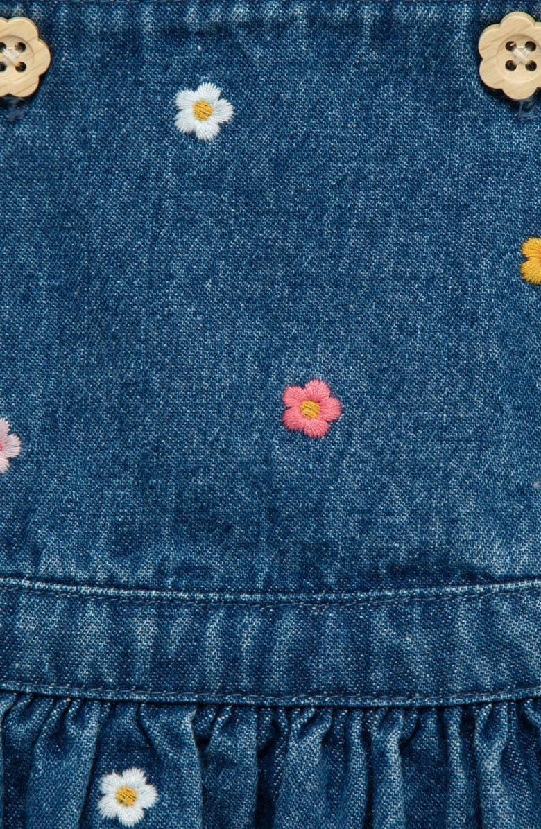 Little Me Long Sleeve T-Shirt & Floral Denim Dress Set, Alternate, color, Navy Multi