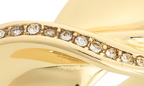 Covet Twist Ribbon Pavé Cz Ring In Gold