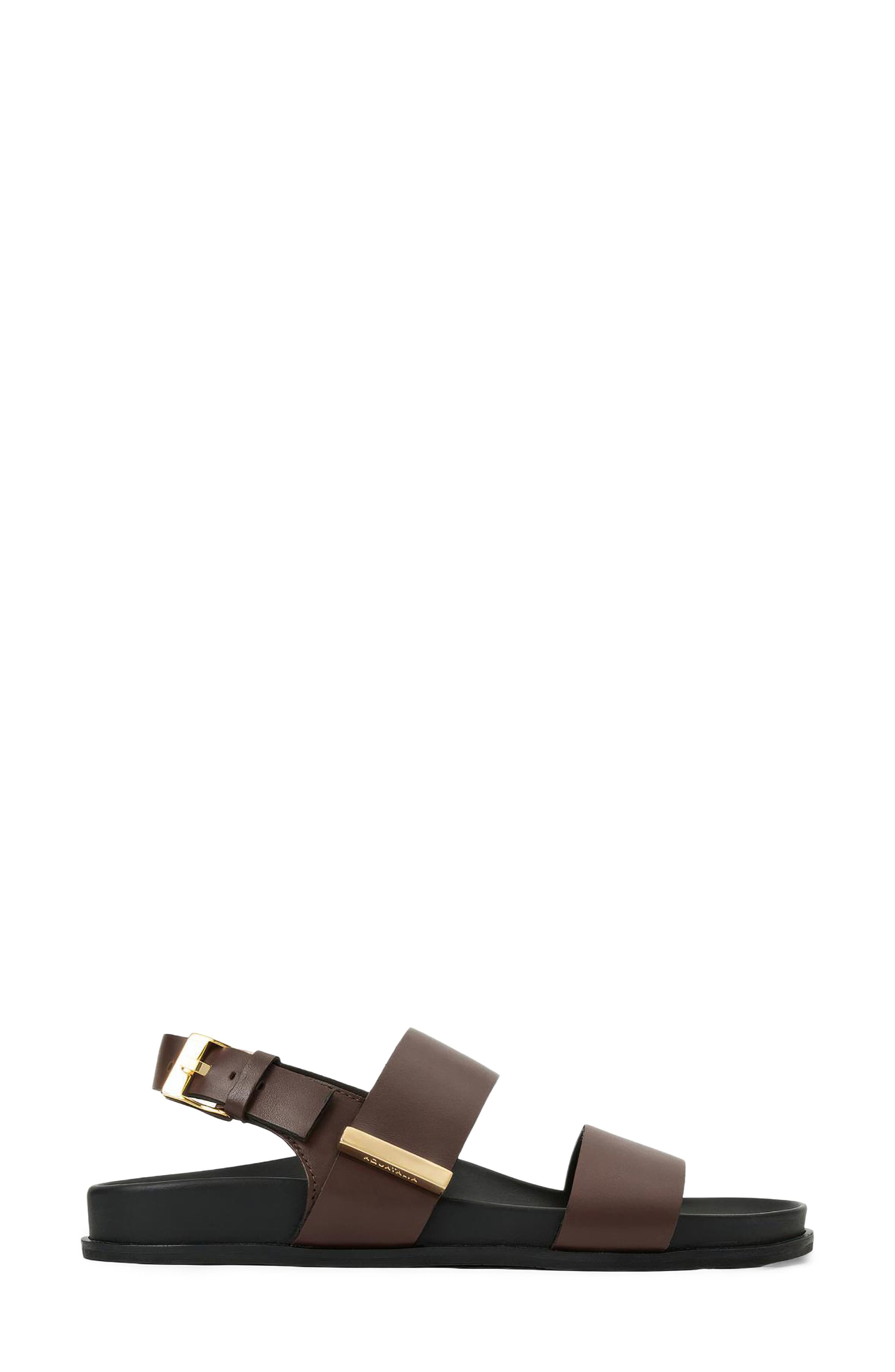 Aquatalia Irma Weatherproof Quarter Strap Sandal, Alternate, color, Brown Calf