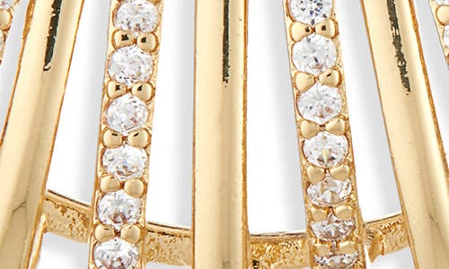Panacea Crystal Multirow Hoop Earrings In Gold