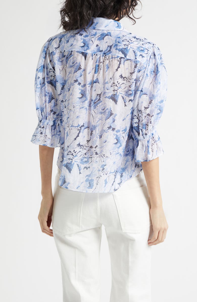Cinq à Sept Fiona Floral Button-Up Top, Alternate, color, Navy Multi