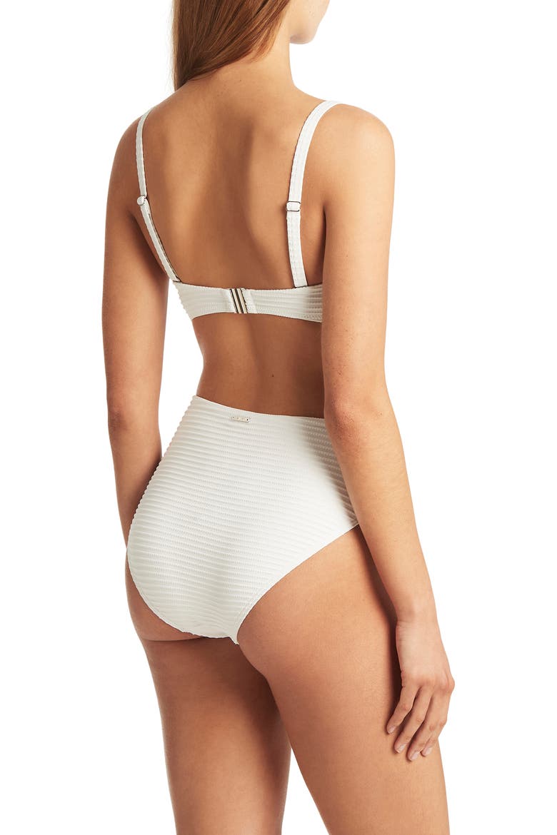 Retro High Waist Bikini Bottoms, Alternate, color, WHITE