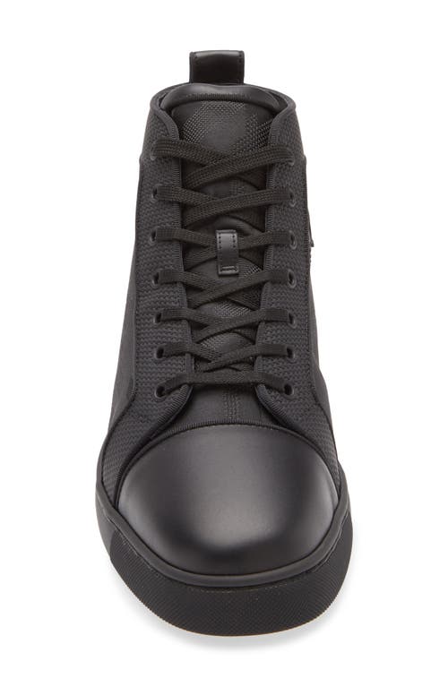 Christian Louboutin Louis Orlato Flat High Top Sneaker In Black-black