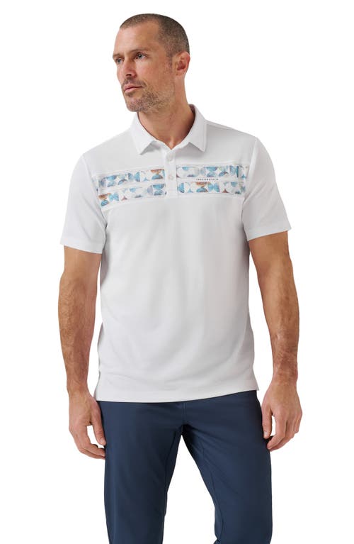 Travismathew Good Good Chest Stripe Polo In White