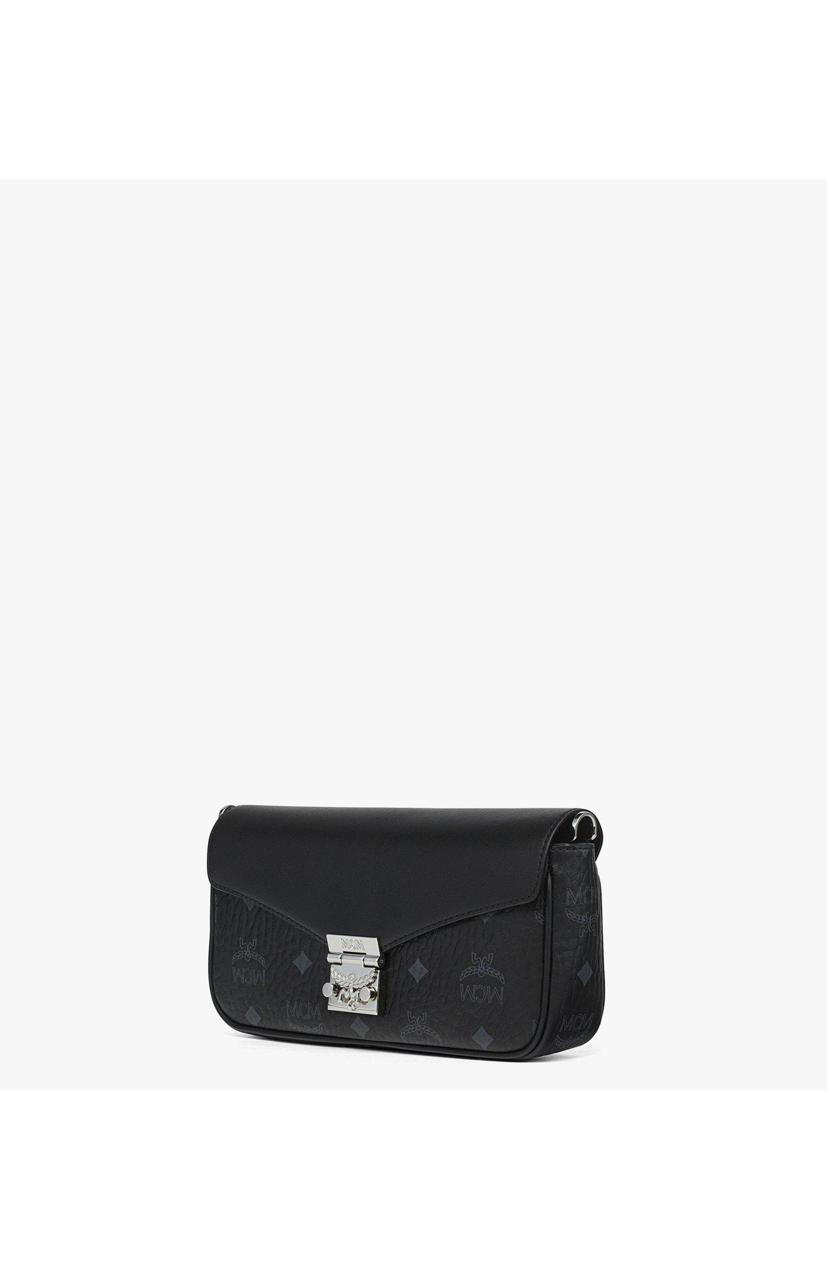 MCM Tracy Crossbody in Visetos Leather Mix, Alternate, color, Black