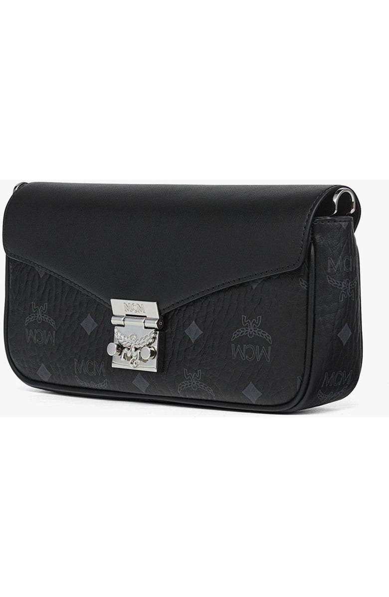 MCM Tracy Crossbody in Visetos Leather Mix, Alternate, color, Black