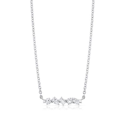 Montage Mixed Cut Diamond Bar Necklace