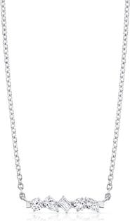 Michael M Montage Mixed Cut Diamond Bar Necklace