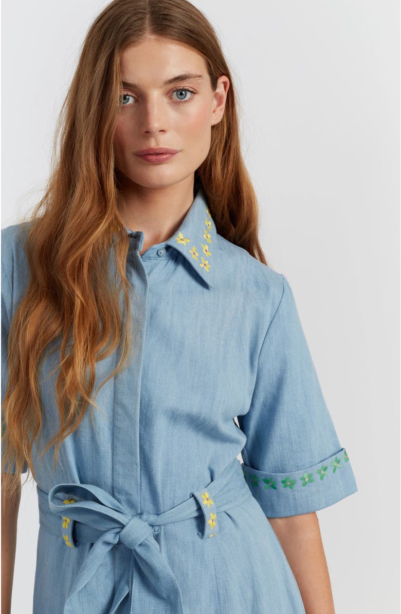 Chinti & Parker Chambray Buttercup Shirt Dress, Alternate, color, Spring Blue
