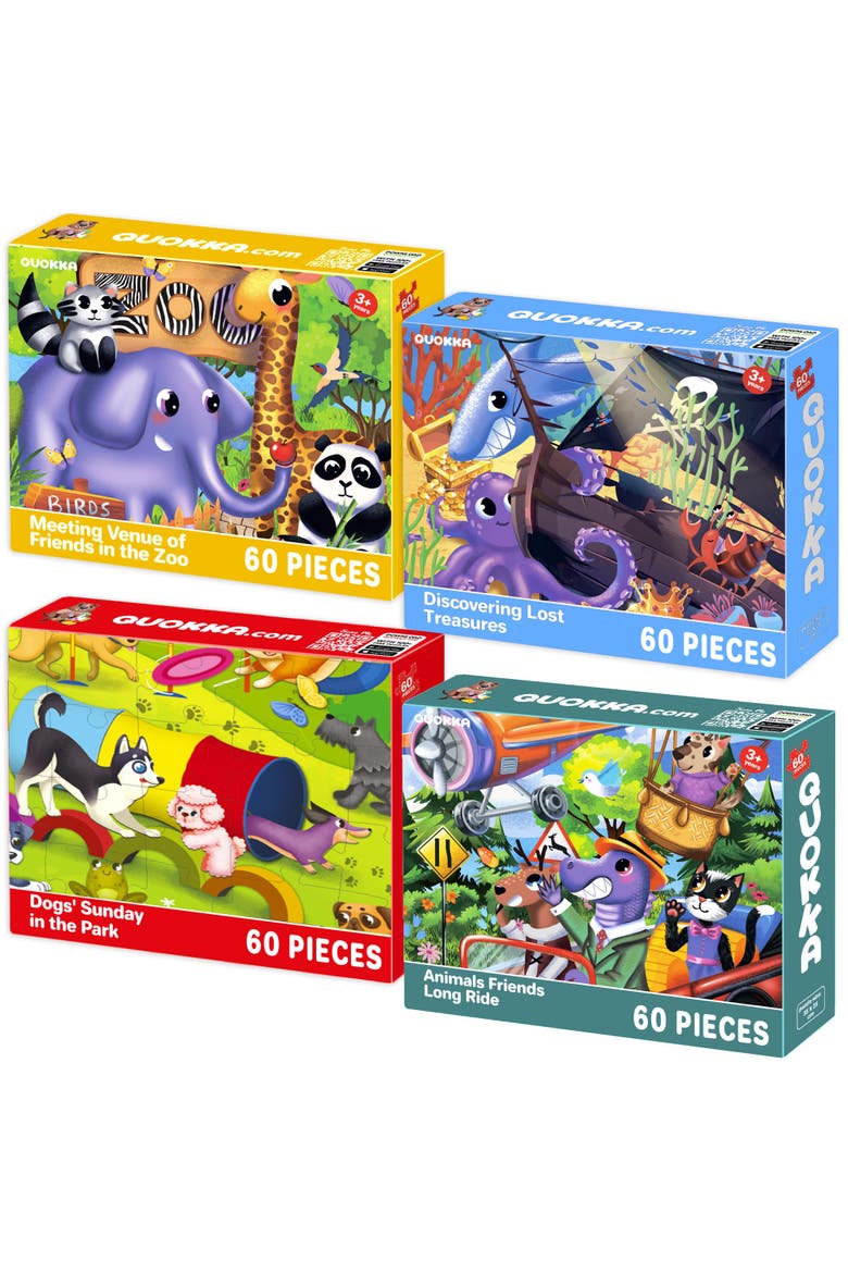 Kids 60 Piece Puzzle Set - Search & Find, Main, color, Zoo, Dogs & Wild Animals