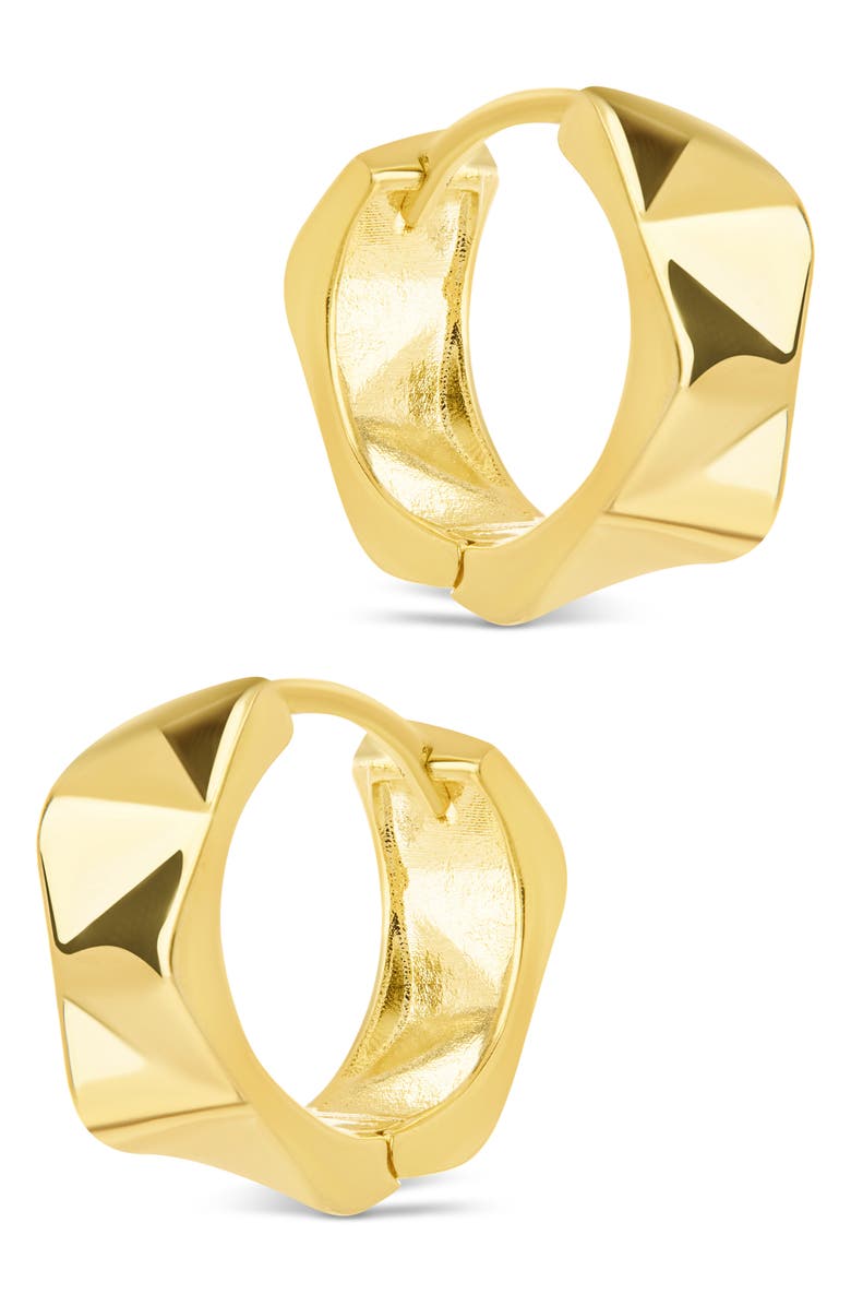 Sterling Forever Ginevra Bolt Hoop Earrings, Alternate, color, Gold