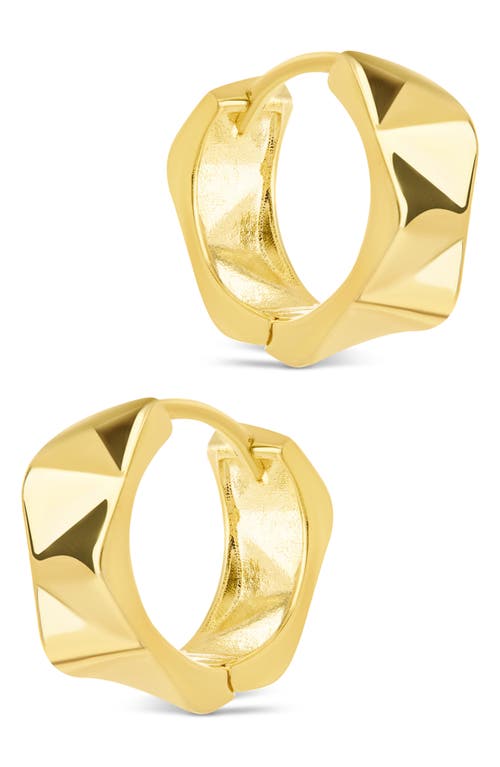 Sterling Forever Ginevra Bolt Hoop Earrings In Gold