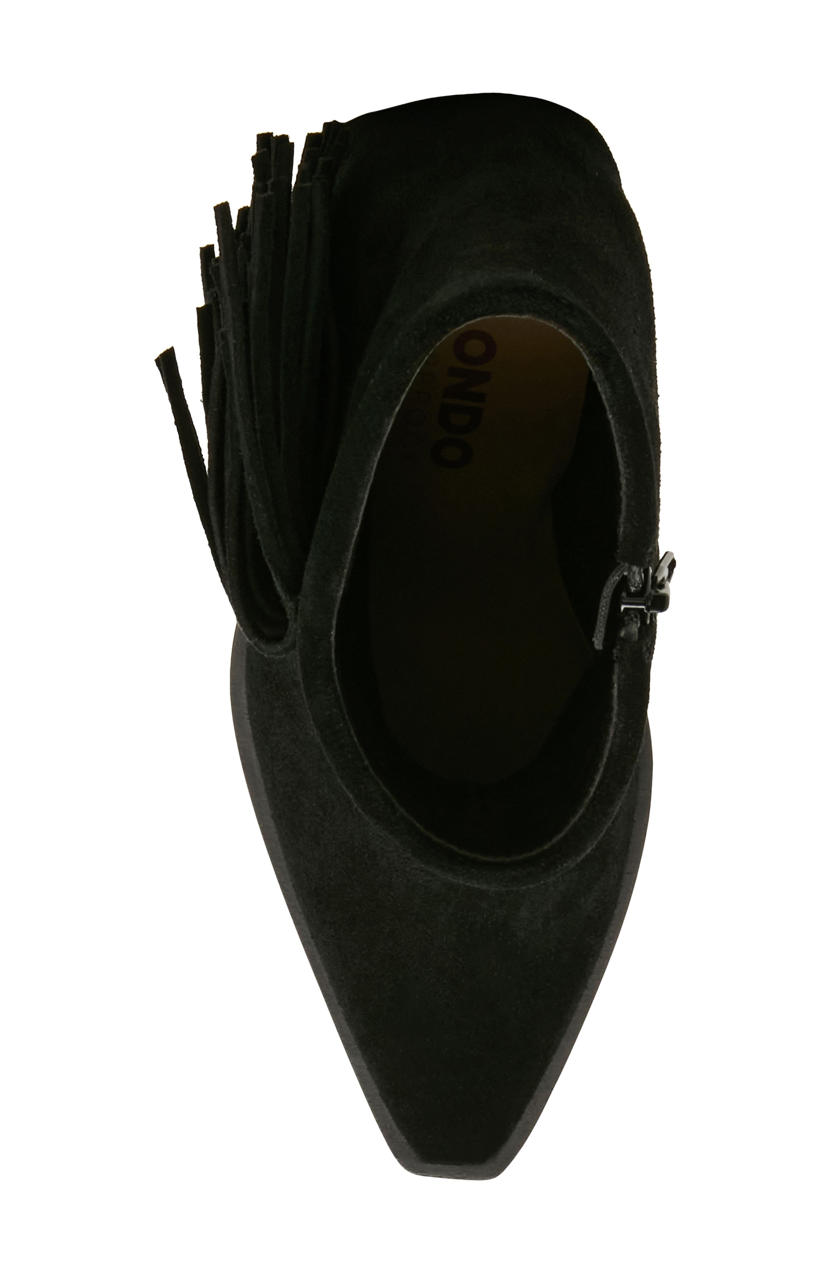 Odessa Fringe Block Heel Bootie, Alternate, color, BLACK SUEDE