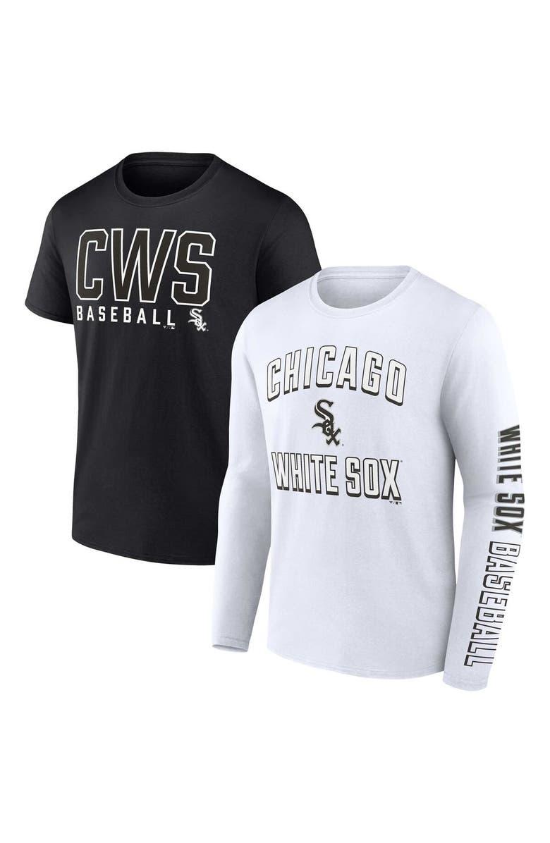 FANATICS Men's Fanatics Black/White Chicago White Sox Two-Pack Combo T-Shirt Set, Alternate, color, Black