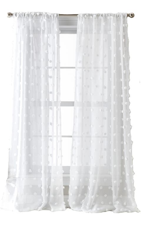 Dkny Ella Floral Print Set Of 2 Poletop Curtain Panels In White