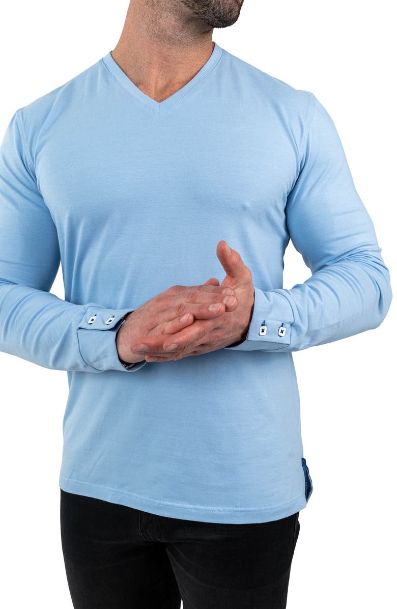 Maceoo Edison Solid V-Neck Cotton Sweater, Alternate, color, 