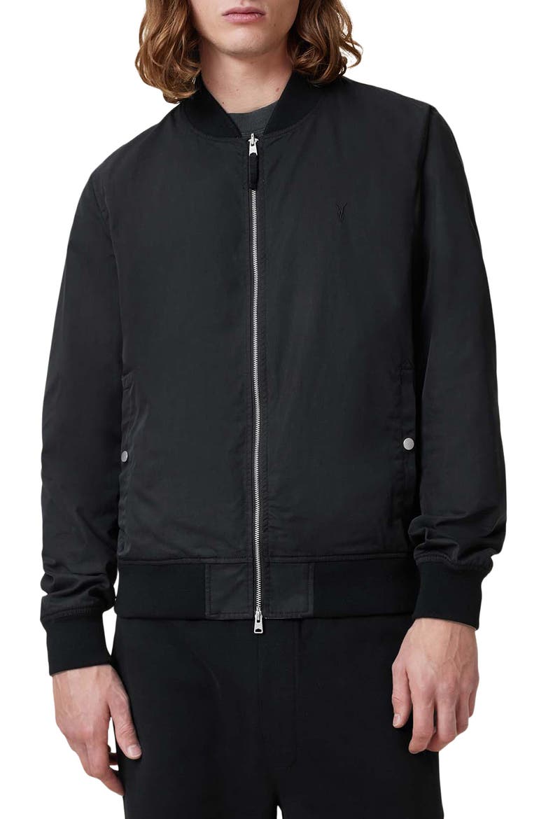 Bassett Reversible Bomber Jacket, Main, color, BLACK/ KHAKI