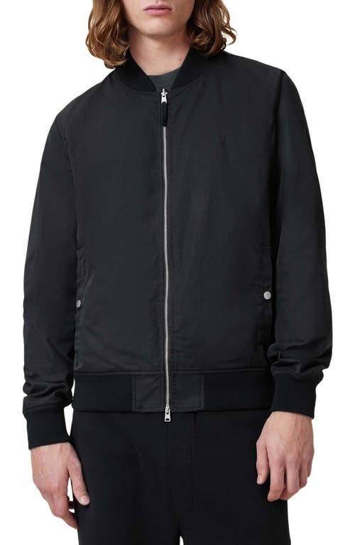 Allsaints Bassett Reversible Bomber Jacket In Black
