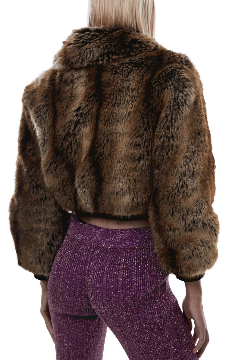 MANGO Faux Fur Crop Jacket, Alternate, color, 