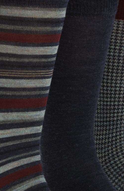 Nordstrom Assorted 3-pack Ribbed Merino Wool Blend Dress Socks In Multi