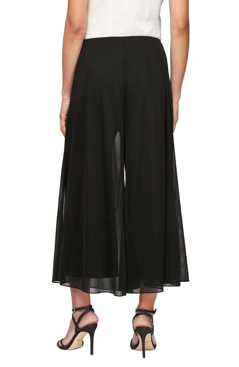 Alex Evenings Crop Wide Leg Pants, Alternate, color, Black