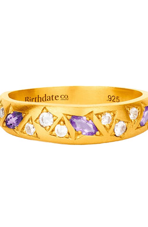 Birthdate Co. The February Birthstone Ring In Gold/amethyst