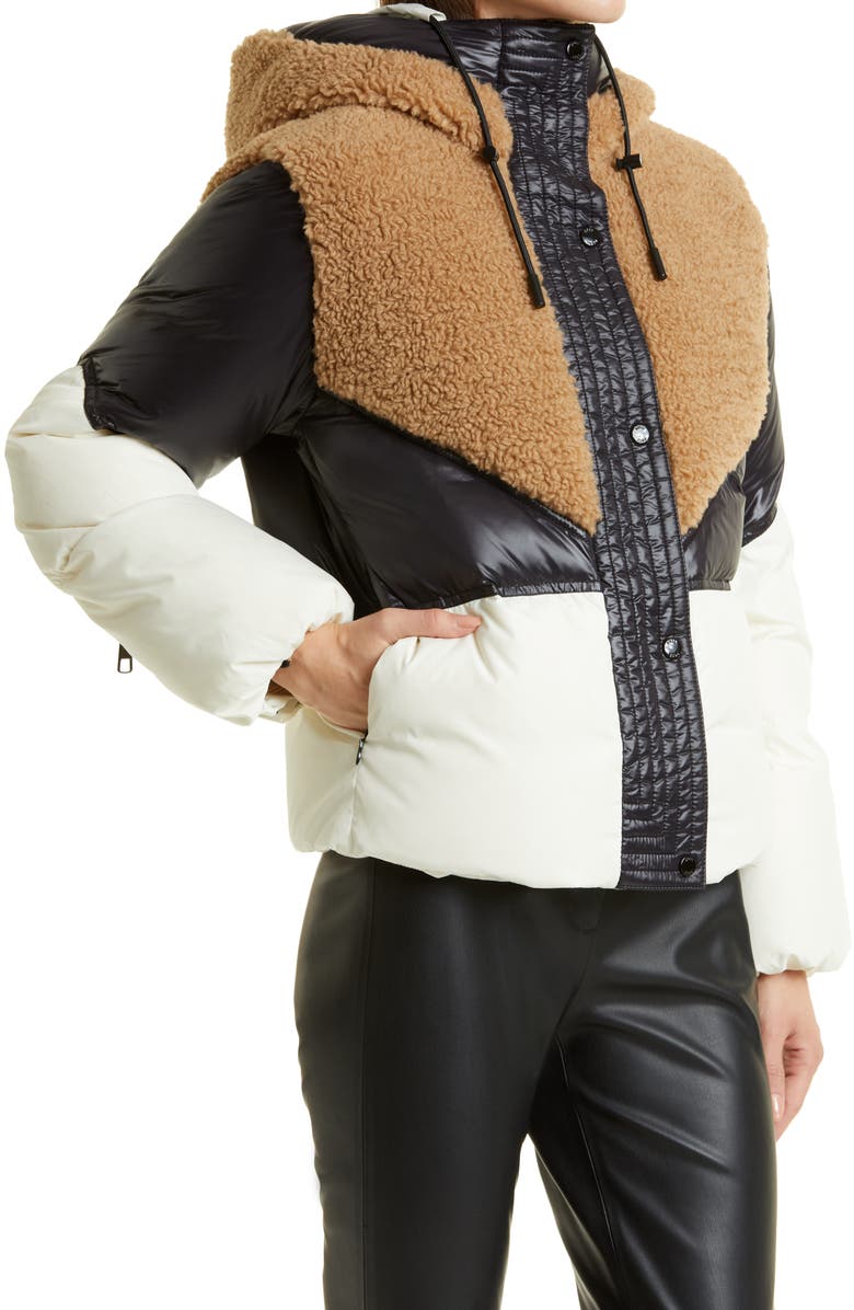 BOSS Plockena Mixed Media Puffer Jacket, Alternate, color, 
