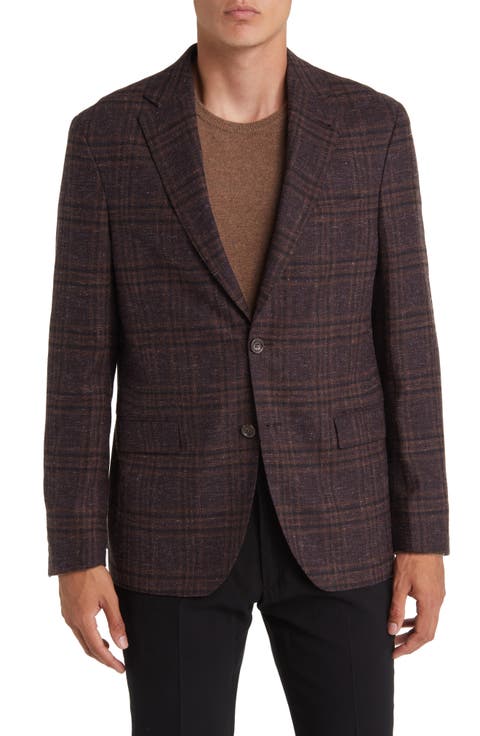 Midland Soft Constructed Plaid Wool Blend Sport Coat